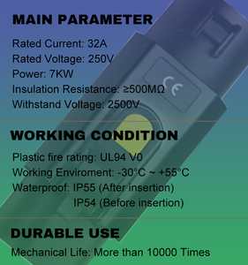 Nuevo Conector de Carga para Vehículos Eléctricos ODM de 7KW 32A 220V, Adaptador de GBT a Tipo 1 para Vehículo - Product Image 5