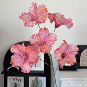 Fleurs artificielles <span class=keywords><strong>Zhu</strong></span> <span class=keywords><strong>Jin</strong></span> Hua modernes en soie imprimées en 3D, motif volubilis, pour décorations de mariage et présentations événementielles – Souples et sur pied - Product Image 4