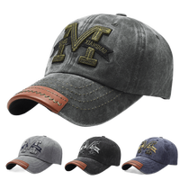 Casquette de baseball à 6 panneaux lavée |   Casquette unisexe vintage déchirée avec détails usés, 100% coton, boucle métallique, logo frontal, toutes saisons, printemps