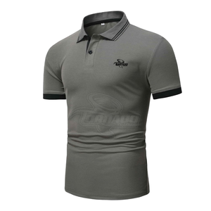 Camisas de Hombre de Algodón 100% Tejido Sólido Transpirable de Secado Rápido, con Logotipo Personalizado Bordado, Manga Corta, Elegantes, al por Mayor - Product Image 2