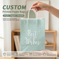 Sacs cadeaux en papier kraft avec logo personnalisé, sacs fourre-tout imprimés, emballages réutilisables pour les cosmétiques, les vêtements, la vente au détail