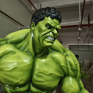 Escultura de Fibra de Vidrio a Precio de Fábrica, Gran Escultura de Resina del Superhéroe <span class=keywords><strong>Hulk</strong></span>, Escultura Decorativa para Calles Comerciales - Product Image 2