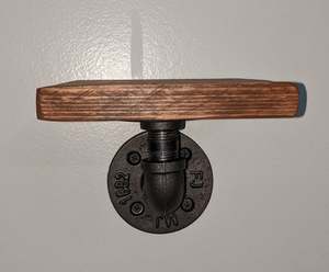 農家のフローティング棚素朴なパイプ装飾産業棚黒鉄パイプ棚ブラケット - Product Image 6