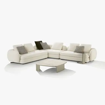 Furnitur Desain Utama Sofa Recliner dengan Meja Kopi Sofa Set Mebel Desain Italia Ruang Tamu Modern