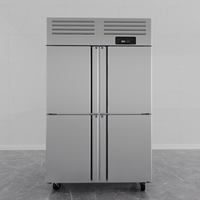Kulkas Dapur Stainless Steel 304 940L Freezer Restoran Besar 4 Pintu Kulkas Komersial