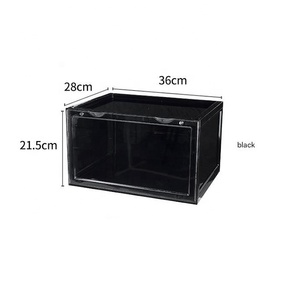 Caja de zapatos emisora de luz LED <span class=keywords><strong>AJ</strong></span> almacenamiento a prueba de polvo Zapatero apertura lateral caja de almacenamiento transparente de plástico grueso magnético - Product Image 6
