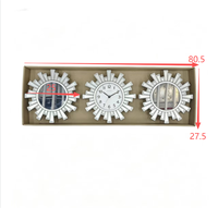 Ensemble de 3 miroirs muraux en plastique creux, style Art déco, bronze antique, luxe, faits à la main, écologiques, décoration murale pour chambre à coucher, hôtel