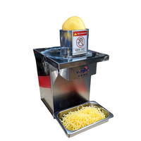 Multifunctionele roestvrijstalen fruit- en groentesnijmachine met elektrische motor, wolf-tand snijmes voor frieten, in blokjes snijden en in reepjes snijden