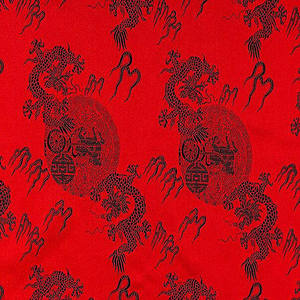 ผ้าไหมโพลีเอสเตอร์ลายมังกรสีดำสำหรับชุดกิโมโนญี่ปุ่น - Product Image 5