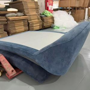 Italian Minimalist Curved Upholstered Vacuum Compress <b>Bed</b> Roll Packed Compressible Soft <b>Bed</b> Frame King Queen Bedroom Furniture - Product Image 5