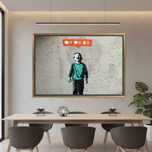 ภาพพิมพ์บนผ้าใบ "Banksy Nobody Like Me" ศิลปะกราฟฟิตีในเมือง พร้อมกรอบสีทอง - Product Image 3