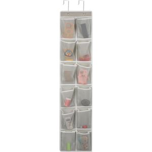 Over The Door 12 Pocket Hanging Organizer Gray Multifunctional Storage For Shoes And Clothing Behind Doors - Product Image 1