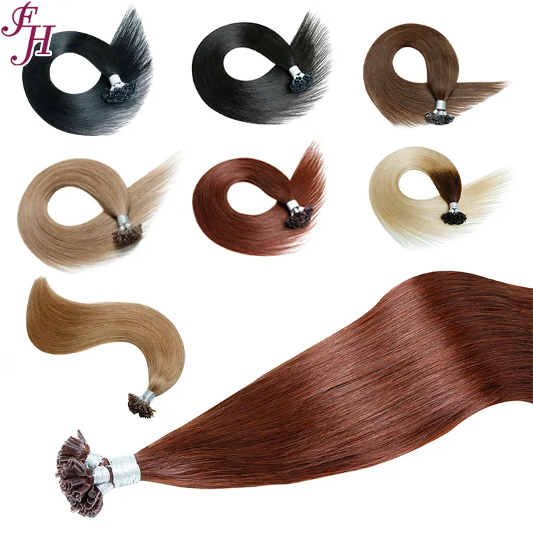 FH high quality u tip hair extension unprocessed remy Russian keratin k tip hair extension