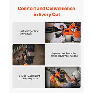 Portable 20V Cordless Band Saw 2.56 Inches Deep Cut Variable Speed <b>Bare</b> Tool - Product Image 6