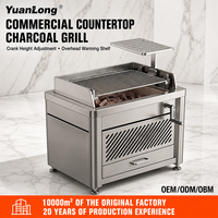 Barbecue au charbon de bois moderne pour comptoir, en acier inoxydable, style argentin haut de gamme pour barbecue en plein air