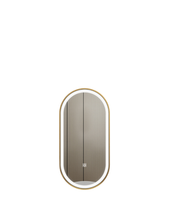<span class=keywords><strong>Espejo</strong></span> de Baño Moderno Ovalado <span class=keywords><strong>con</strong></span> Iluminación LED de Doble Cara y Marco Metálico <span class=keywords><strong>para</strong></span> Hogar, Hotel, Barbería, Alojamiento y Baños - Product Image 1