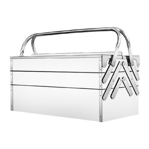Boîte à outils en acier inoxydable de grande taille sur mesure, boîte de <span class=keywords><strong>rangement</strong></span> pliable multicouche pour l'extérieur, écologique, pour la réparation automobile - Product Image 1