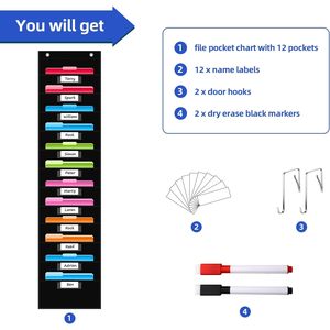 <b>File</b> <b>Storage</b> Pocket Chart ,Hanging Wall <b>File</b> Organizer for Classroom and Office, Organize Your Assignments, <b>Files</b>, Scrapbooks - Product Image 4