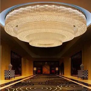 定制中国制造商现代设计装饰圆形水晶大吊灯，用于项目酒店入口