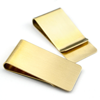 Clip de Metal para dinero, Logo grabado personalizado, de acero inoxidable, en blanco