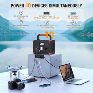 Grecell Có Thể Sạc Lại Di Động Nhà Máy Điện 500W (Đỉnh 1000W) Ngoài Trời Năng Lượng Mặt Trời Máy Phát Điện Cho Cắm Trại Câu Cá Leo Núi - Product Image 2