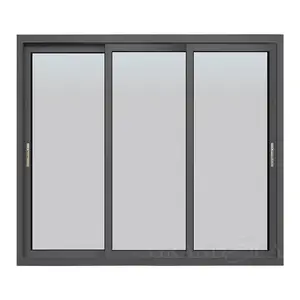 Grandsea European Style Narrow Frame Large Glass Sliding Balcony Door Patio Aluminum Profile Frame Remote Control Glass Door
