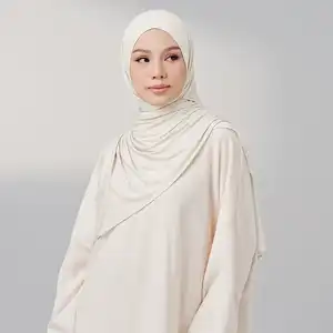Top Brand Customize Pantone Color/size/logo Label Hijab New Cooling Material Hijab Premium Bamboo Jersey Hijab Scarf