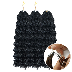 Extensioni di <span class=keywords><strong>Capelli</strong></span> Umani Ricci con Nodi Miracolosi, Invisibili, Pre-annodate, in Stile Burmese - Product Image 1