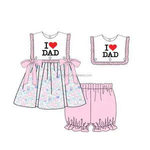 Vêtements d'été pour enfants Combinaisons en coton 'I Love Mom' Remplaçable Newborn Baby Boys Rompers Wholesale