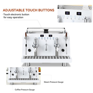 Machine à café professionnelle électrique industrielle en acier inoxydable à double tête, machine à expresso commerciale pour café et restaurant - Product Image 3