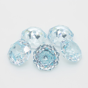 Wuzhou synthétique pierre précieuse 8mm bleu mer clair octogonal Rose coupe Zircon pierre nue bijoux à bricoler soi-même - Product Image 1