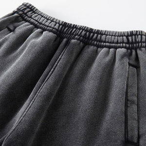 กางเกงวอร์มผ้าฟลีซกีฬาลำลองสำหรับผู้ชายกางเกงวิ่งแบบมีเชือกหูรูดสีทึบกางเกงรัดเอวยางยืดปานกลางเอวปิดหนัก - Product Image 5