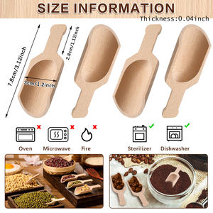 Mini cucharas de madera para tarros, 12 piezas, pequeñas cucharas de sal de baño, cuchara de café, Mini cucharas de bambú, Mini cucharas para especias, té, azúcar - Product Image 2