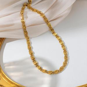 Pulsera de Cadena Imperial de Acero Inoxidable, Collar con Colgante, Pulsera de Cadena Chapada en Oro de 18k para Mujeres y Hombres - Product Image 3