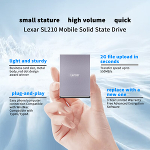 Lexar SL210 2TB 1TB tipe-c, strip lampu keren, drive kondisi padat ponsel SL210, kecepatan transfer 550MB/sl, penjualan laris - Product Image 6
