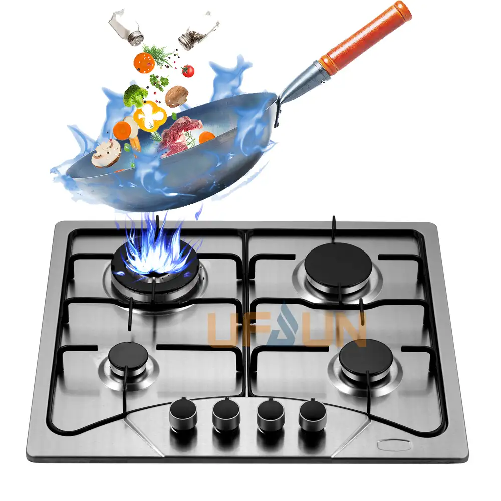 Promotional OEM Design 4burners Built-in Gas stove Cooktops safety device gas cooker electric/AC ignition wok burner
