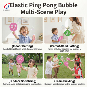 Jouets à bulles Chengji Abs, jouets interactifs parents-enfants, machine à bulles magique élastique, raquette à bulles rebondissante - Product Image 3