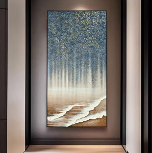 Kết cấu ba chiều vẽ tay, bầu trời đầy sao và tranh sơn dầu biển - Product Image 1