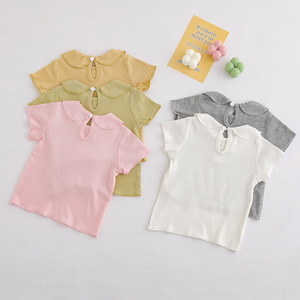 Playera Tipo Polo de Algodón para Niña, Cuello Camisero, Manga Corta, Transpirable, para Verano, para Bebés de 3 Meses a 4 Años - Product Image 3