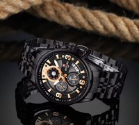 Jam Tangan Pria REWARD RD81057M 81057 Emas Antik Mewah Kalender Tahan Air Bisnis Jarum Bercahaya