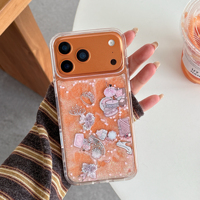 Coque de téléphone liquide anti-chute pour iPhone 12 Pro Max, 14, 15 Plus, 16, 17 Pro, motif Fille de ballet, poudre scintillante et sable mouvant, avec blocs de construction