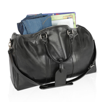 Sac de week-end grande capacité, sac de voyage de luxe personnalisé, sac de voyage en cuir noir imperméable pour homme, sac de voyage pour la nuit