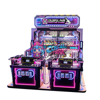 Machine de jeu d'arcade de tir aux extraterrestres pour 4 personnes, parc coloré