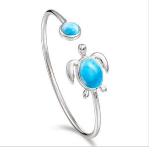 Pulsera de plata de ley <span class=keywords><strong>925</strong></span> con certificado de larimar, brazalete de plata con certificado colombiano - Product Image 1