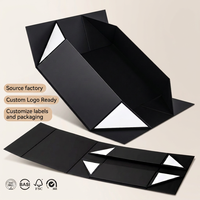 Boîte cadeau magnétique pliable de luxe personnalisée pour les petites entreprises, bijoux, parfums, boîte cadeau magnétique pliable avec poignée, rigide et plate
