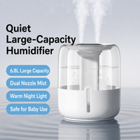 Humidificateur d'air numérique portable 5W USB à double pulvérisation pour usage domestique et industriel, avec affichage numérique, minuterie 10H/20H, veilleuse intégrée, idéal comme cadeau, garantie 1 an