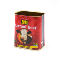 Boîte métallique trapézoïdale ouverte et soudée à clé de qualité alimentaire 701 # pour déjeuner, viande ou bœuf cordé