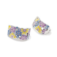 925 Sterling reines Silber Französisch Retro Frauen Mode Farbe kleine Gänseblümchen Blume Clip auf Ohrringe