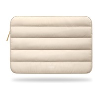 Housse d'ordinateur portable en nylon moelleux, style airbag, étui zippé professionnel pour ordinateurs portables Mackbook avec doublure en polaire