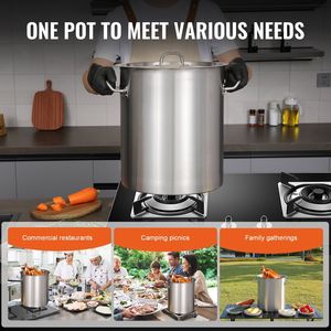 Large 42 Quart Stainless <b>Steel</b> Stockpot Lid Handle Heavy Duty Commercial Grade Soup Stock <b>Pot</b> Silver for Multipurpose Cookware - Product Image 6